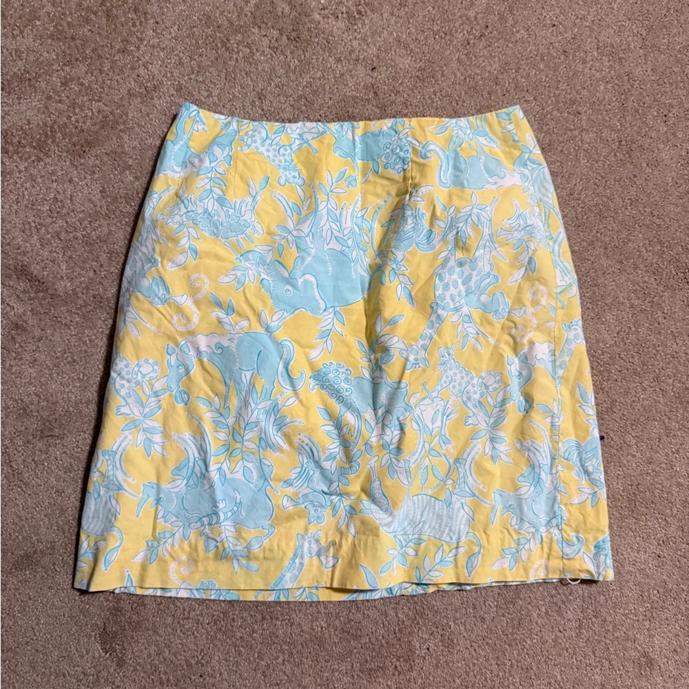 Vintage Lily Pulitzer patterned yellow skirt